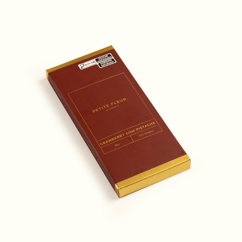Barra de chocolate branco de Cranberry com Pistache