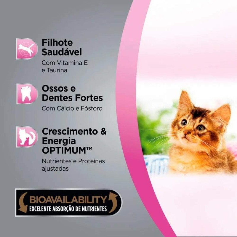 Alimento Úmido Sachê Optimum Gatos Filhotes Frango 85g