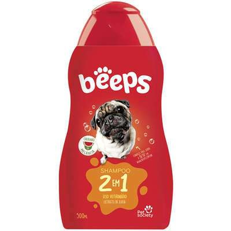 Beeps Shampoo 2 em 1 Pelos Curtos Pet Society 500ml