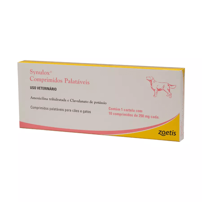 Synulox Antibiótico Zoetis 250mg 10 comprimidos