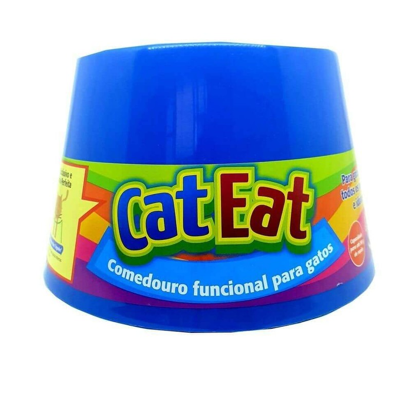 Comedouro Pet Games Cat Eat Azul Capacidade até 90g de Ração