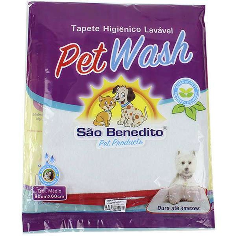 Tapete Higiênico Pet Wash São Pet Lavável Vermelho - Tam: M