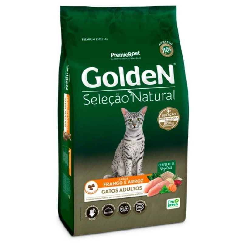 Ração Golden Seleção Natural Gatos Adultos 1kg