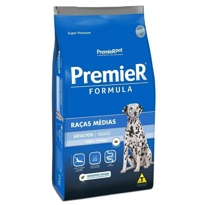 Ração Premier Formula Cães Adultos Raças Médias 20kg