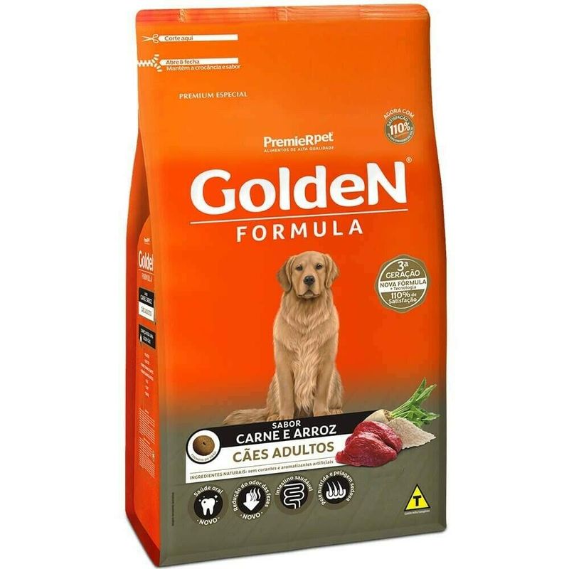 Ração Golden Formula Cães Adultos Carne e Arroz 15kg