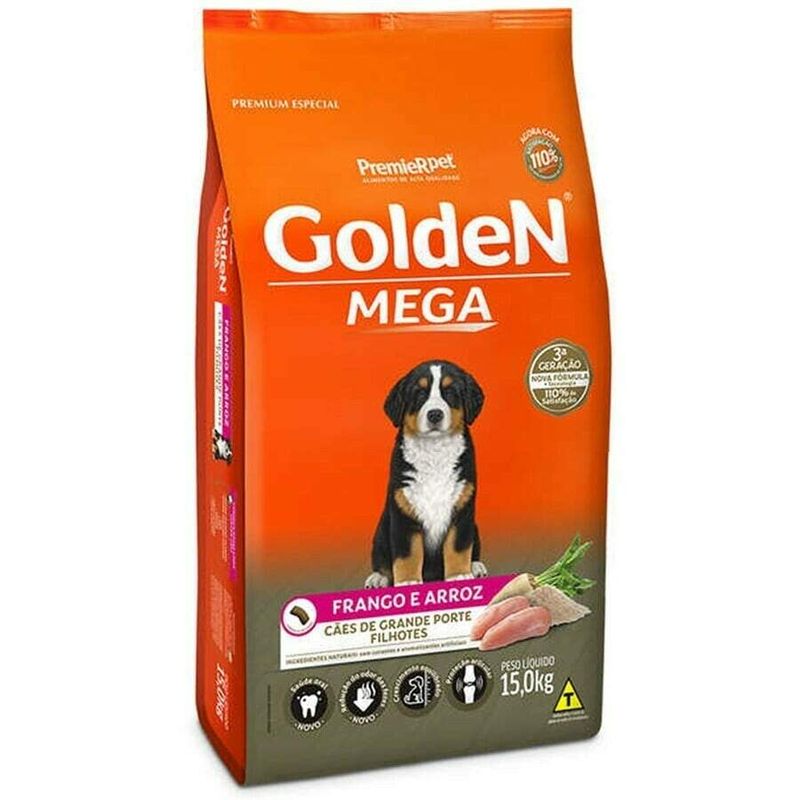 Ração Golden Mega Cães Filhotes Grande Porte 15kg