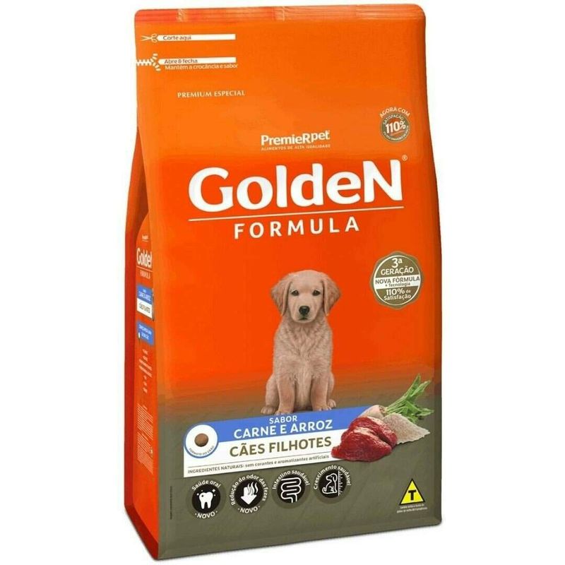 Ração Golden Formula Cães Filhotes Carne e Arroz 3kg