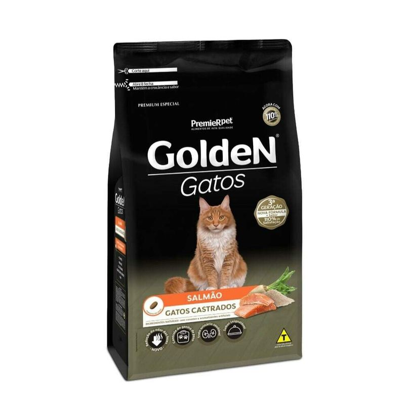 Ração Golden Gatos Adultos Castrados Salmão 3kg