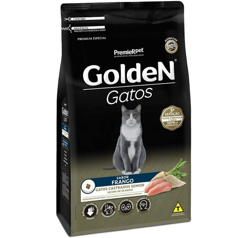 Ração Golden Gatos Castrados Sênior Frango 1kg