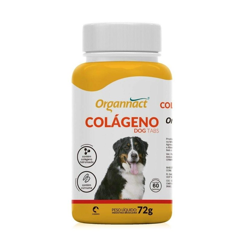 Colágeno Dog Tabs Suplemento Mineral Organnact 60 tabletes