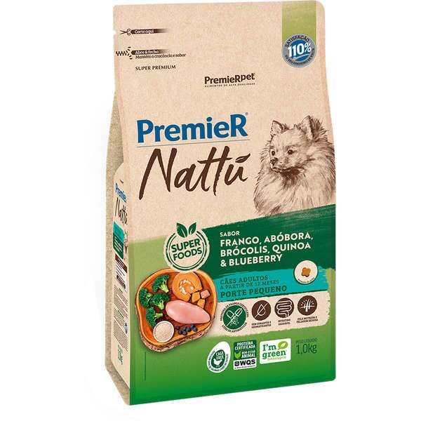 Ração Premier Nattú Cães Adultos Pequeno Porte Abóbora 1kg