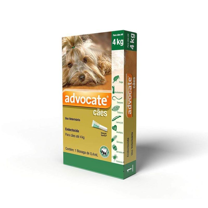 Advocate Antipulgas Cães Até 4kg Elanco 0,4ml Combo 3 Bisnagas