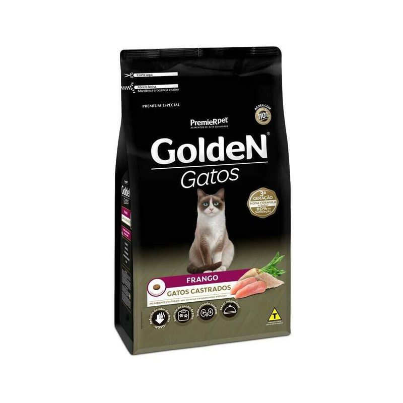 Ração Golden Gatos Adultos Castrados Frango 1kg