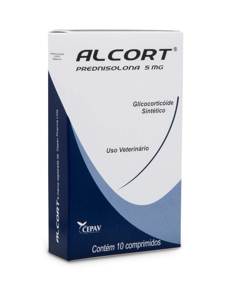 Alcort 5mg Anti-Inflamatório Cães Cepav 10 comprimidos
