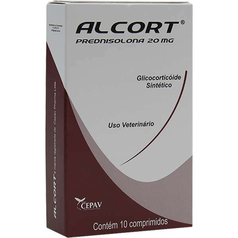 Alcort 20mg Anti-Inflamatório Cães Cepav 10 comprimidos
