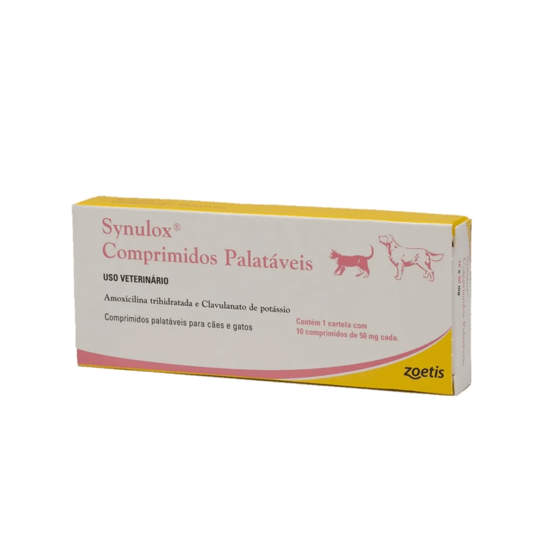 Synulox Antibiótico Zoetis 50mg - 10 comprimidos