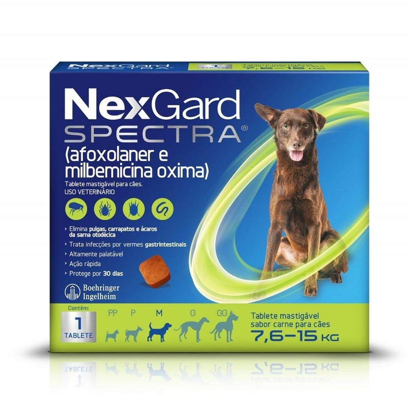 Antipulgas e Carrapatos  NexGard Spectra para Cães de 7,6 à 15kg - 1 Tablete