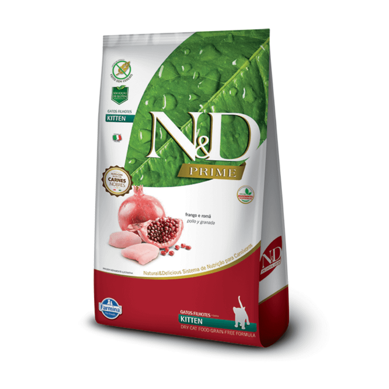 Ração Farmina N&D Prime Gatos Filhotes Frango e Romã 400g