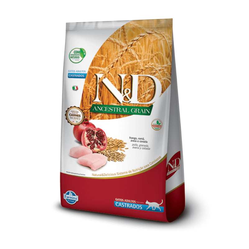 Ração Farmina N&D Ancestral Grain Gatos Adultos Castrados Frango 1,5kg