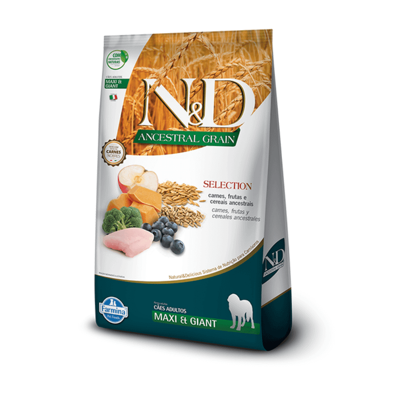 Ração Farmina N&D Ancestral Grain Selection Cães Adultos Raças Grandes Carnes e Frutas 15kg