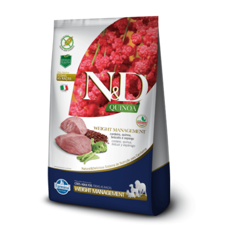 Ração Farmina N&D Quinoa Weight Management Cães Adultos Cordeiro 10,1kg