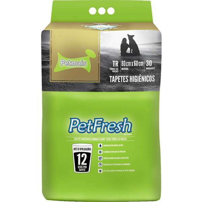 Pet Fresh Tapete Higiênico 80x60cm Aromatizado Petmais 30 Unidades