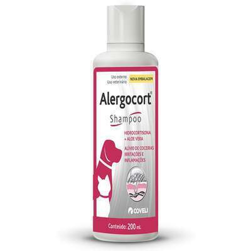 Alergocort Shampoo Antialérgico Cães e Gatos Coveli 200ml