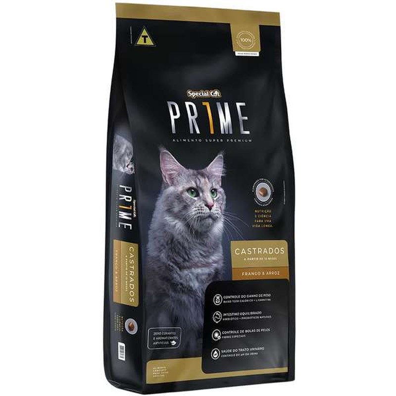 Ração Special Cat Prime Gatos Adultos Castrados Frango e Arroz 3kg