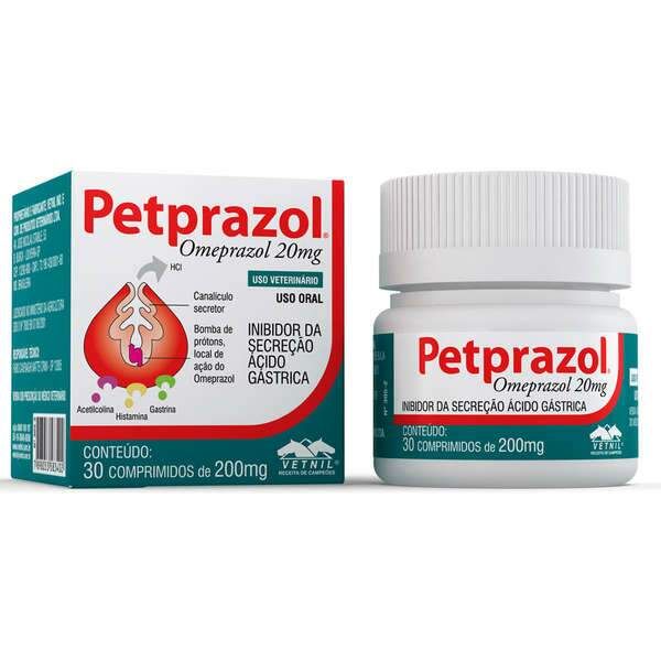 Petprazol 20mg Omeprazol Vetnil 30 comprimidos