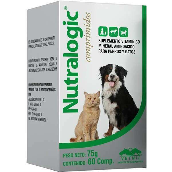 Nutralogic Suplemento Cães e Gatos Vetnil 60 Comprimidos