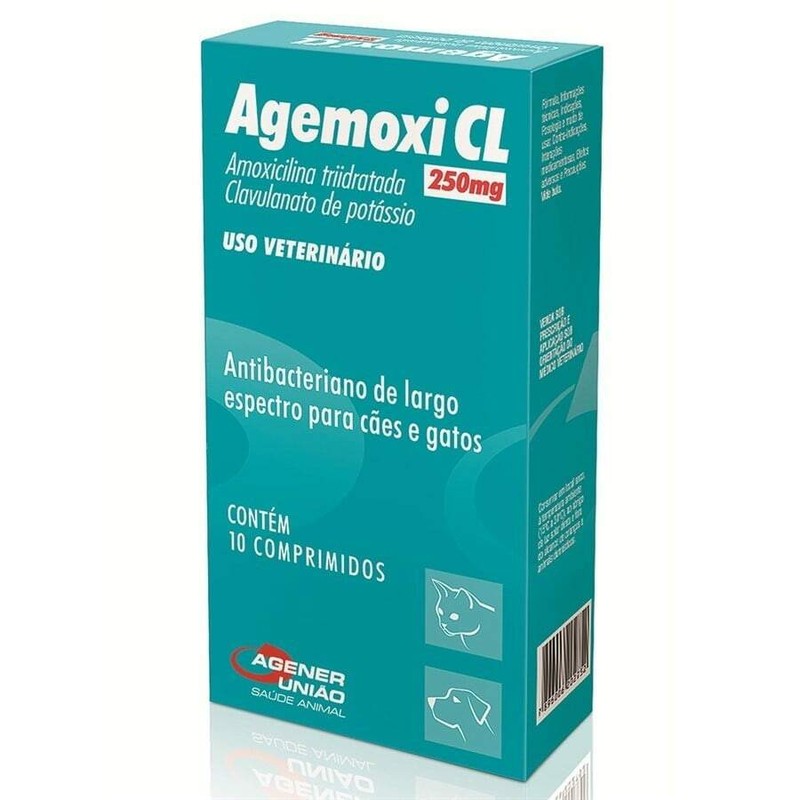 Agemoxi CL Antibiótico Agener União 250mg 10 comprimidos