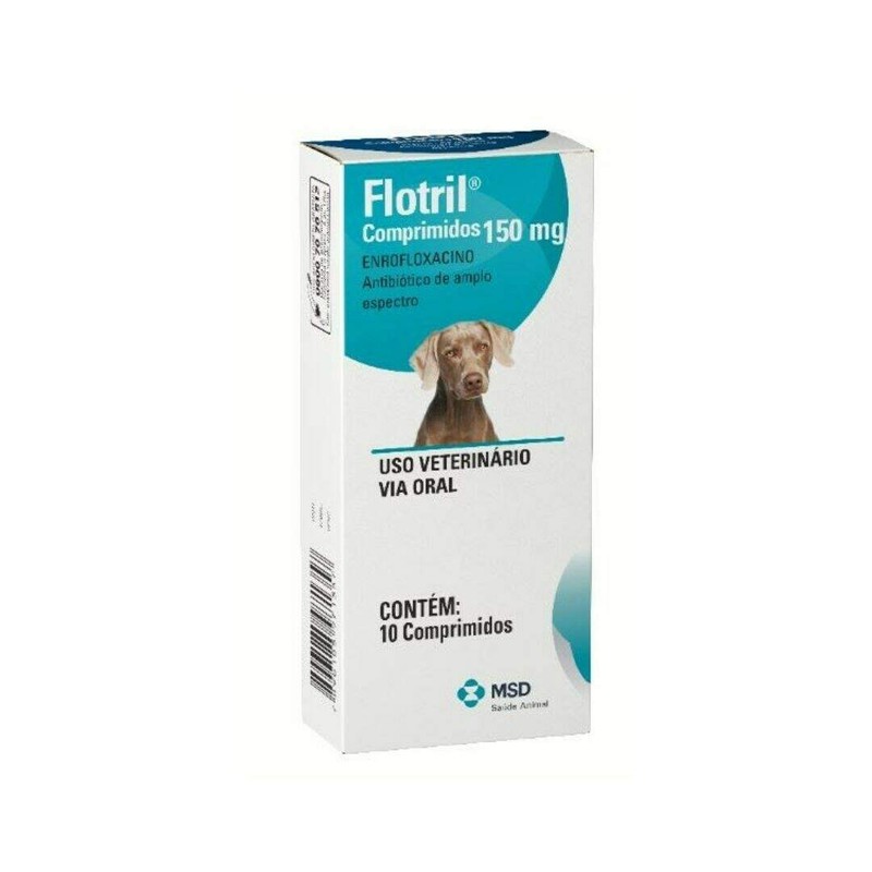 Flotril 150mg Antimicrobiano Cães MSD 10 comprimidos