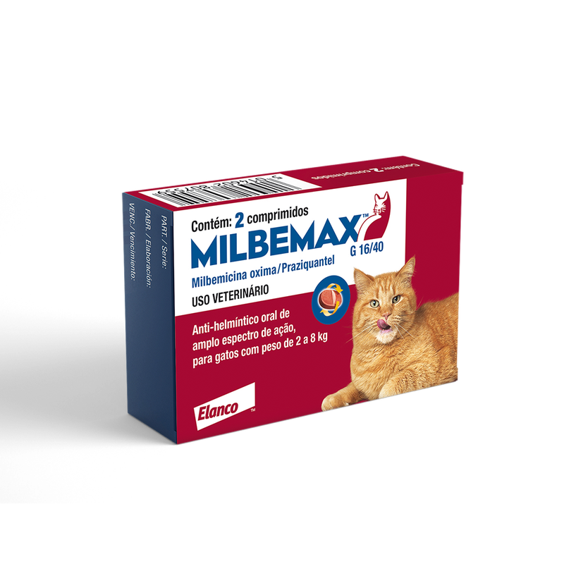 Milbemax Vermifugo Gatos 2 a 8kg Elanco  2 comprimidos