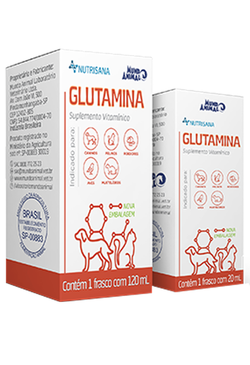 Glutamina Nutrisana Suplemento Vitaminíco  Mundo Animal 120ml