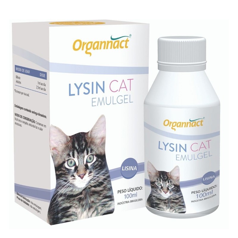 Cat Lysin Emulgel Suplemento Alimentar 100ml Organnact