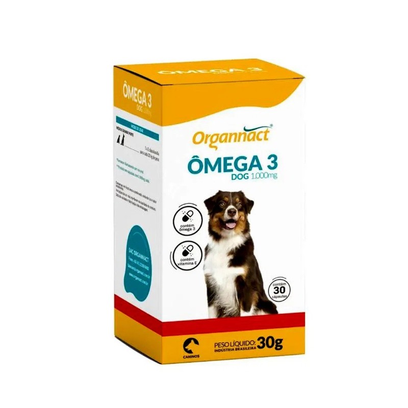 Ômega 3 Dog Suplemento Vitamínico Organnact 1000mg 30g