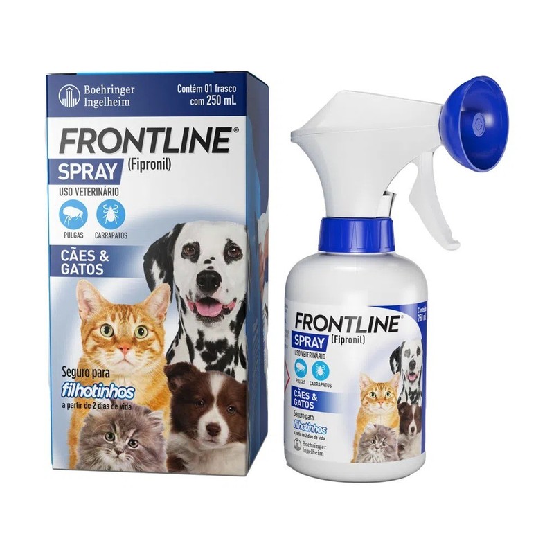 Frontline Spray Antipulgas e Carrapatos Cães e Gatos 