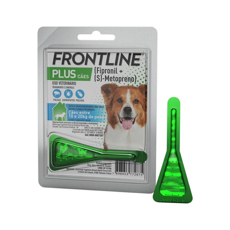 Antipulgas e Carrapatos  Frontline Plus Cães 10kg a 20kg - 1,34ml