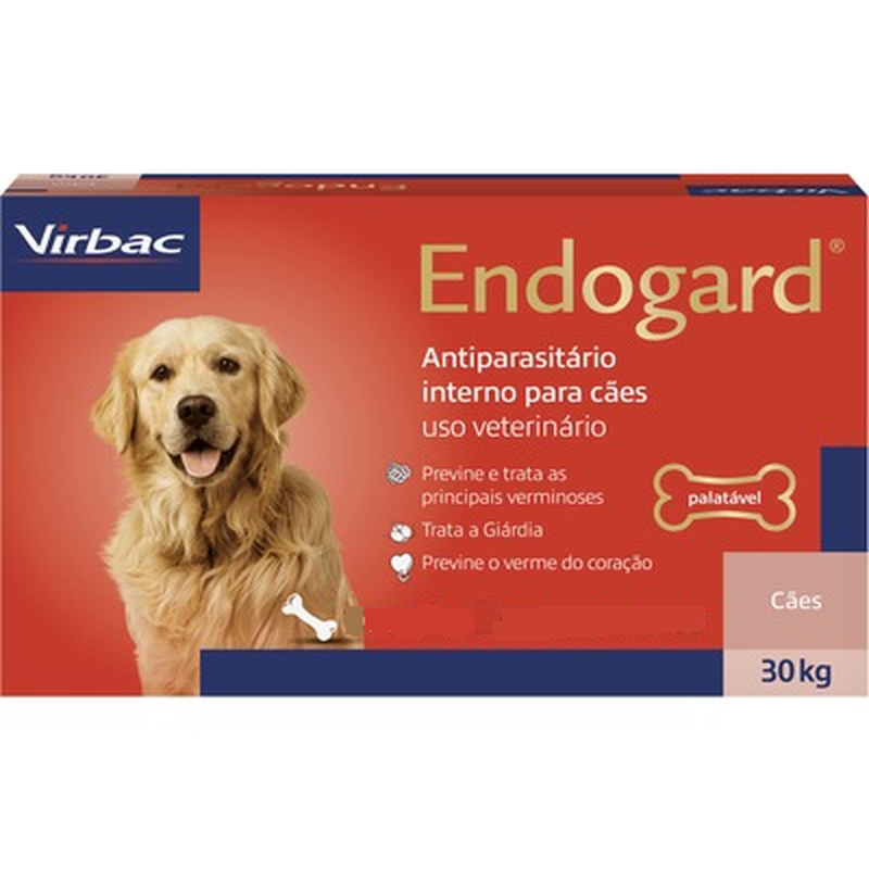 Endogard Vermífugo Cães até 30kg Virbac 6 comprimidos