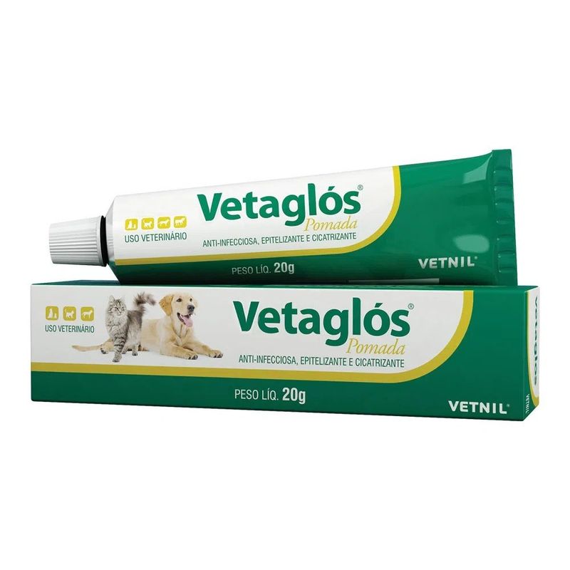 Vetaglós Pomada Cicatrizante Cães e Gatos Vetnil 20g