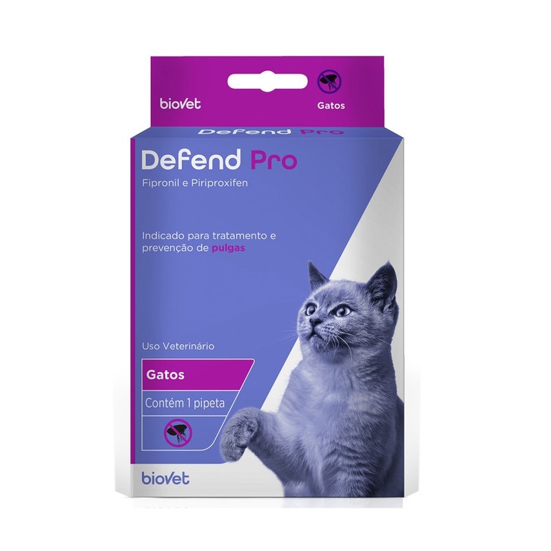 Antipulgas Defend Pro para Gatos de até 10 kg - 1 Pipeta