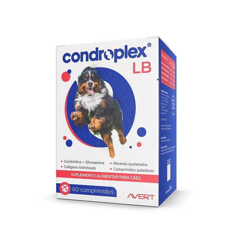 Condroplex LB Suplemento Alimentar Cães Avert 60 Comprimidos