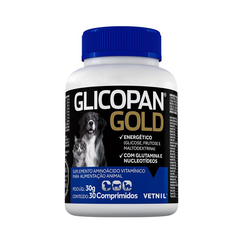 Glicopan Gold Suplemento Vetnil 30 comprimidos 30g