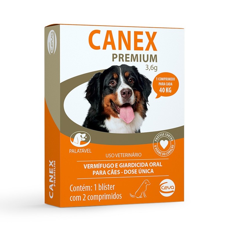 Vermífugo Canex Premium 40kg 3,6g para Cães Ceva