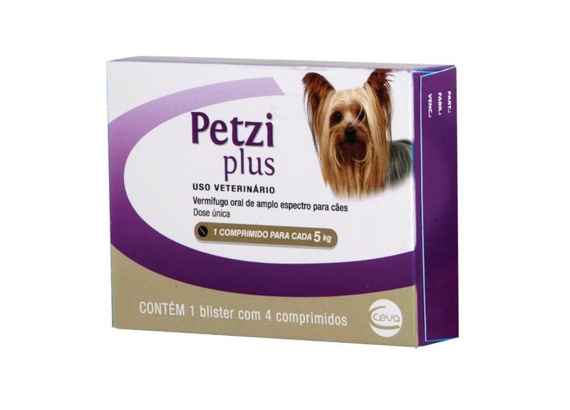 Vermífugo Petzi Plus Cães 5kg Ceva -  4 Comprimidos