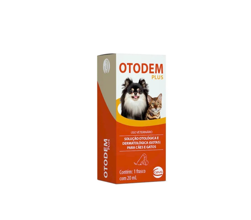 Otodem Plus Solução Otológica e Dermatológica Cães e Gatos Ceva 20 ml