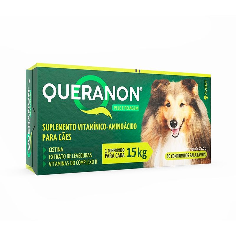 Queranon Suplemento Alimentar Para Cães 15kg Avert  30 Comprimidos