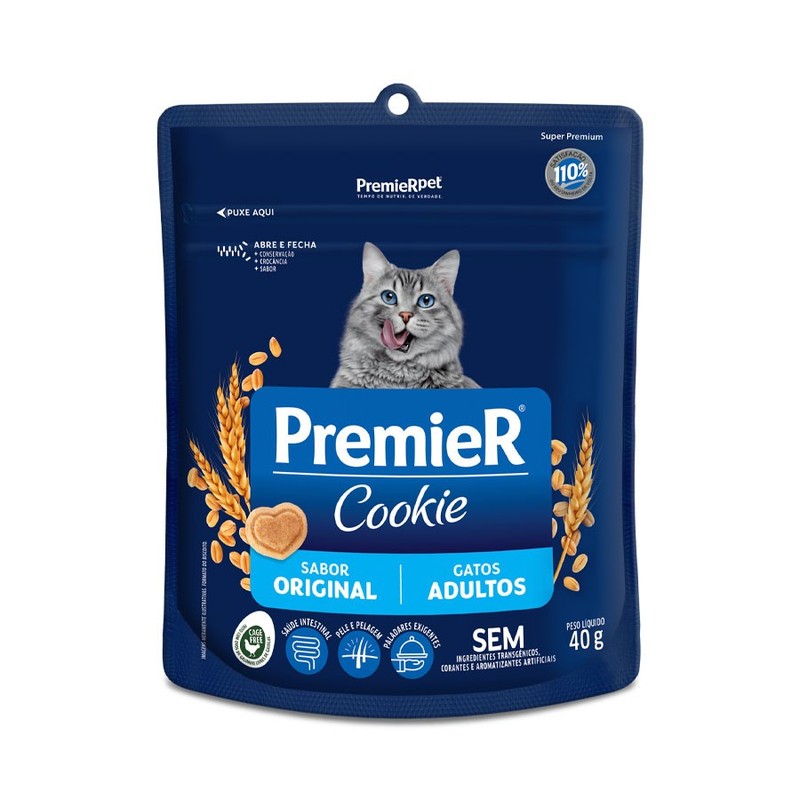 Cookie Premier para Gatos Adultos Sabor Original 40g