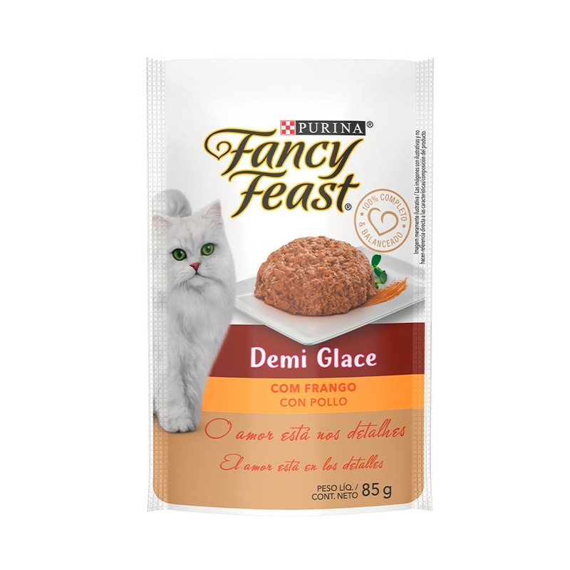 Ração Úmida Fancy Feast Demi Glace para Gatos Sabor Frango 85g