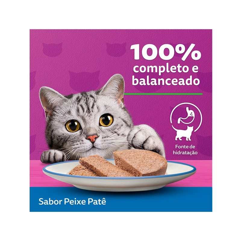 Alimento Úmido Patê Whiskas Lata para Gatos Adultos Peixe